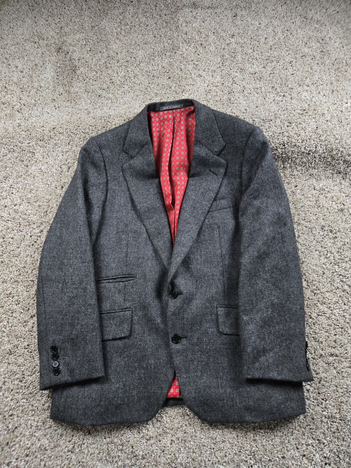 Vintage Carroll & Co Chester Barrie Blazer Jacket Mens 40 S Gray Tweed England