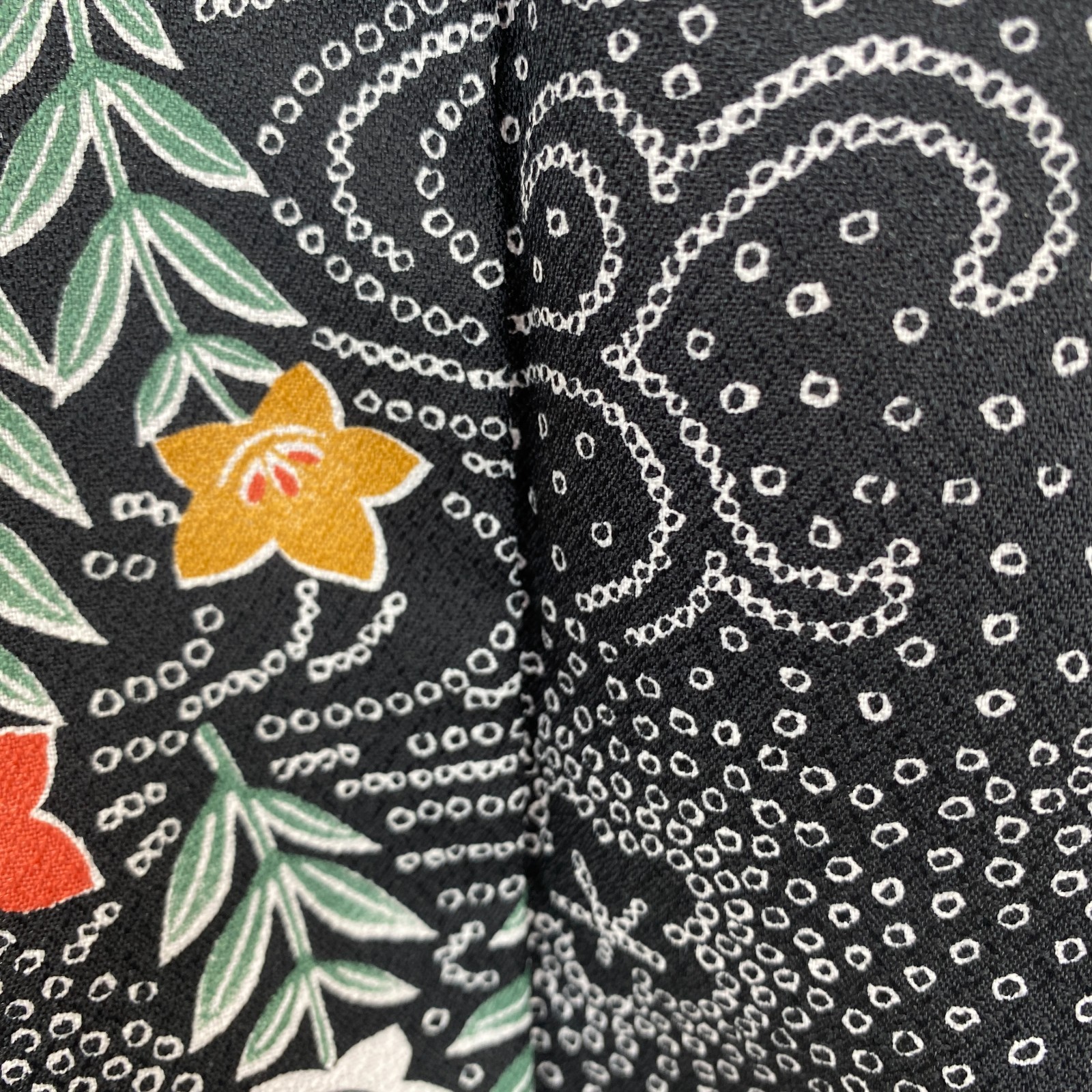 Japanese Vintage Kimono Haori Jacket Polyester Black Traditional Authentic