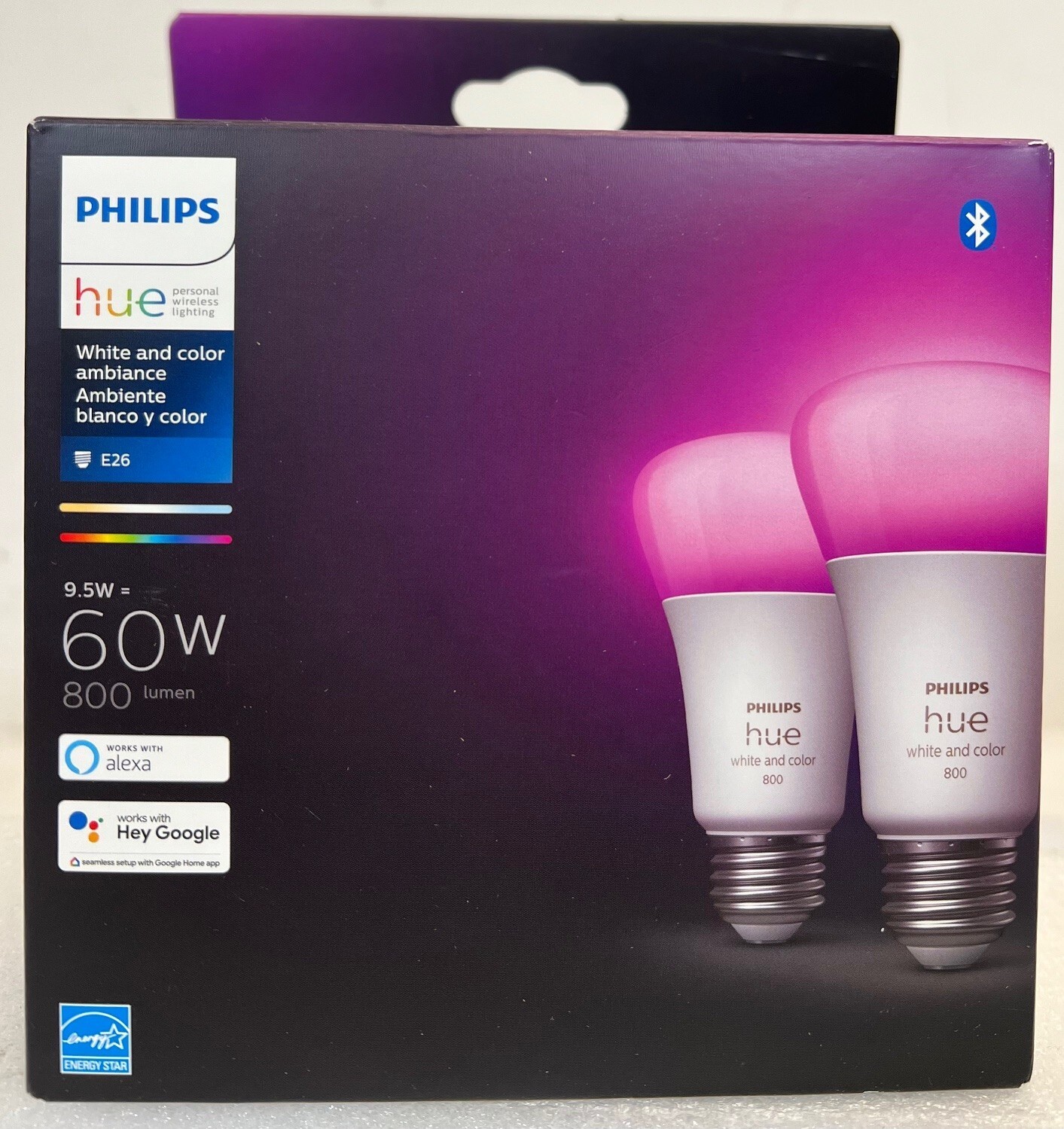 Philips Hue White and Color, 2 Pack, A19, 60W LED Smart Bulb -FREE SHIPPING