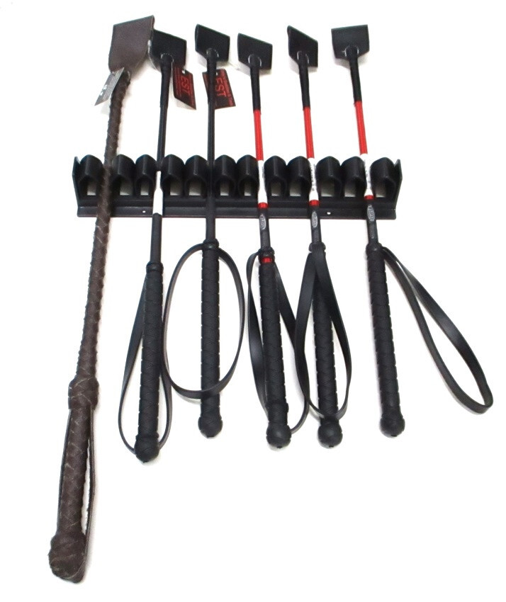 Horse Whip/Crop Holder, Wall Mounted Whip Rack Black PVC New Eddy's Tack