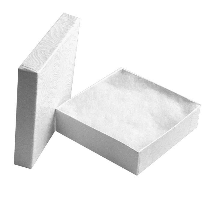 Premium White Swirl Cotton Filled Jewelry Cardboard Box Lots of 100~200~500