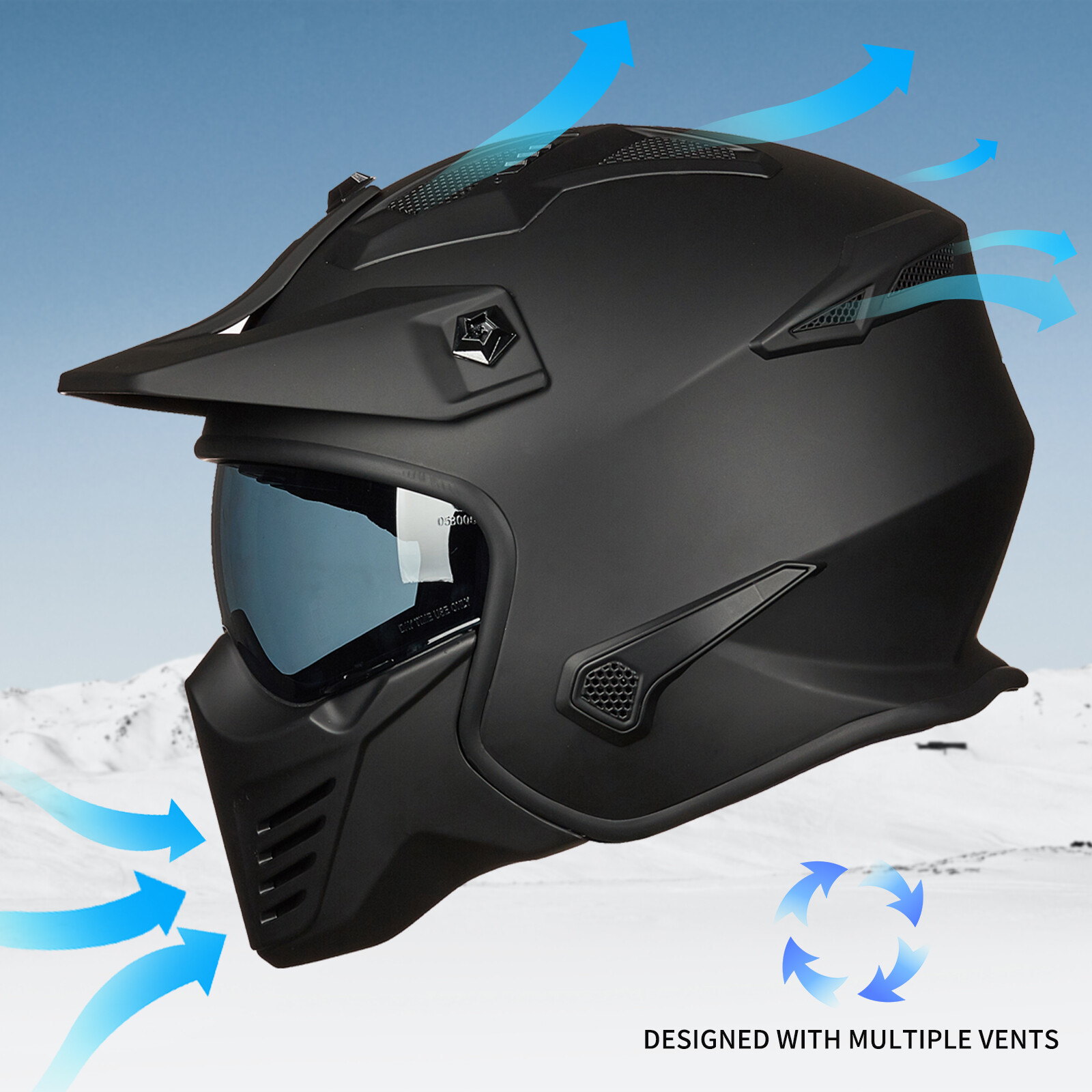 ILM Seller Refurbish Open Face 3/4 Motorcycle Half Helmet Moped ATV Scooter DOT