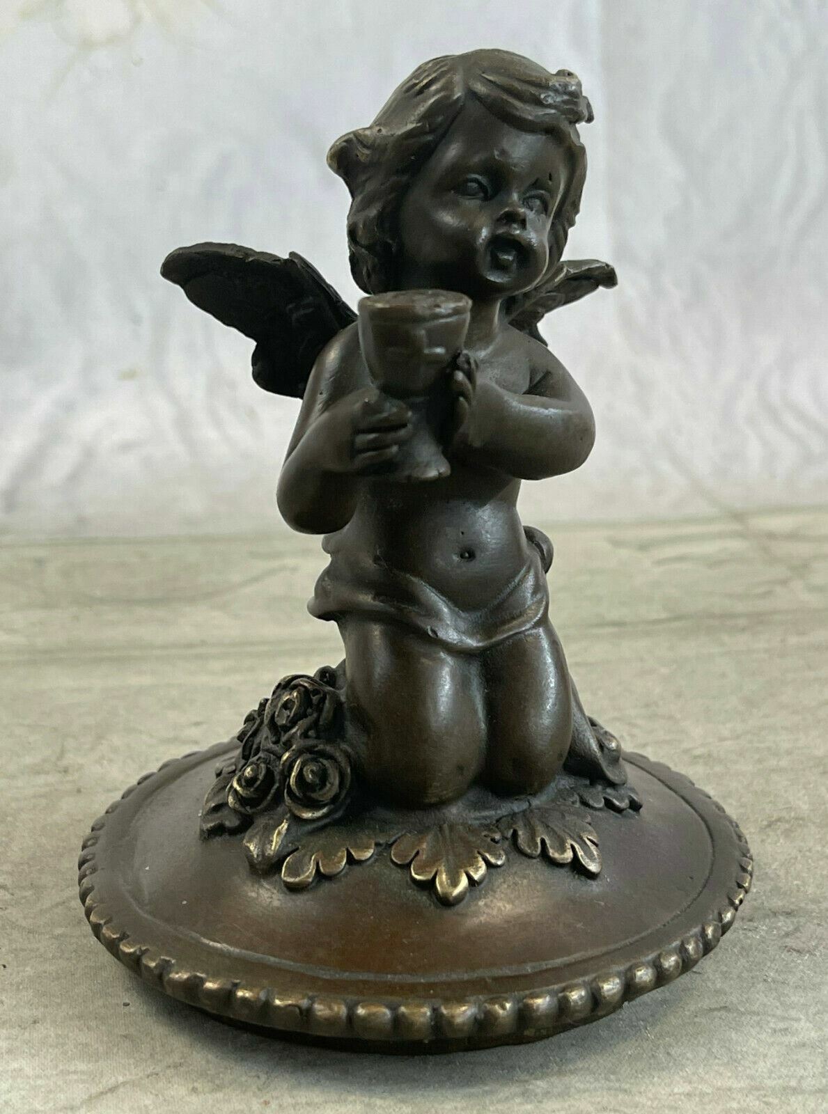 Art Deco Hand Made Jewelry Box Bronze Sculpture Museum Quality Artwork Figure NR