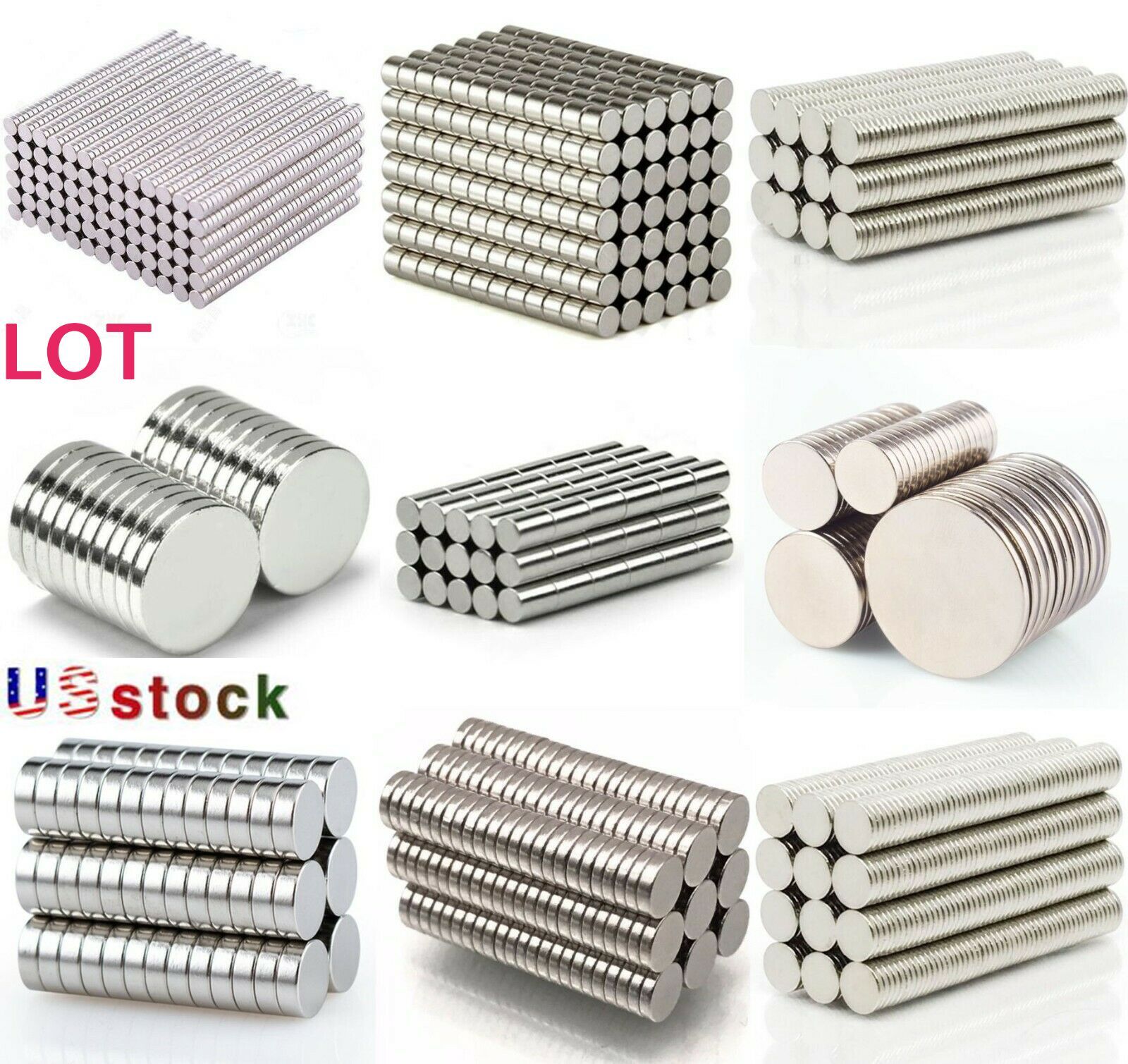 5-100Pcs Various Neodymium Magnet Small Rare Earth Round Disc 10mm 2mm 3mm Thick