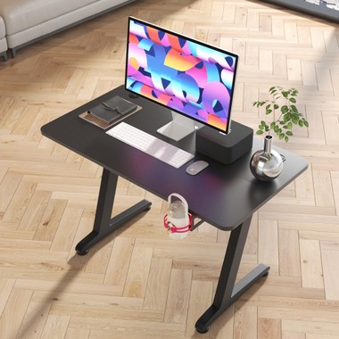 44" Gaming Desk PC Computer Table Office Home Ergonomic Z Shaped Table w/ Hook