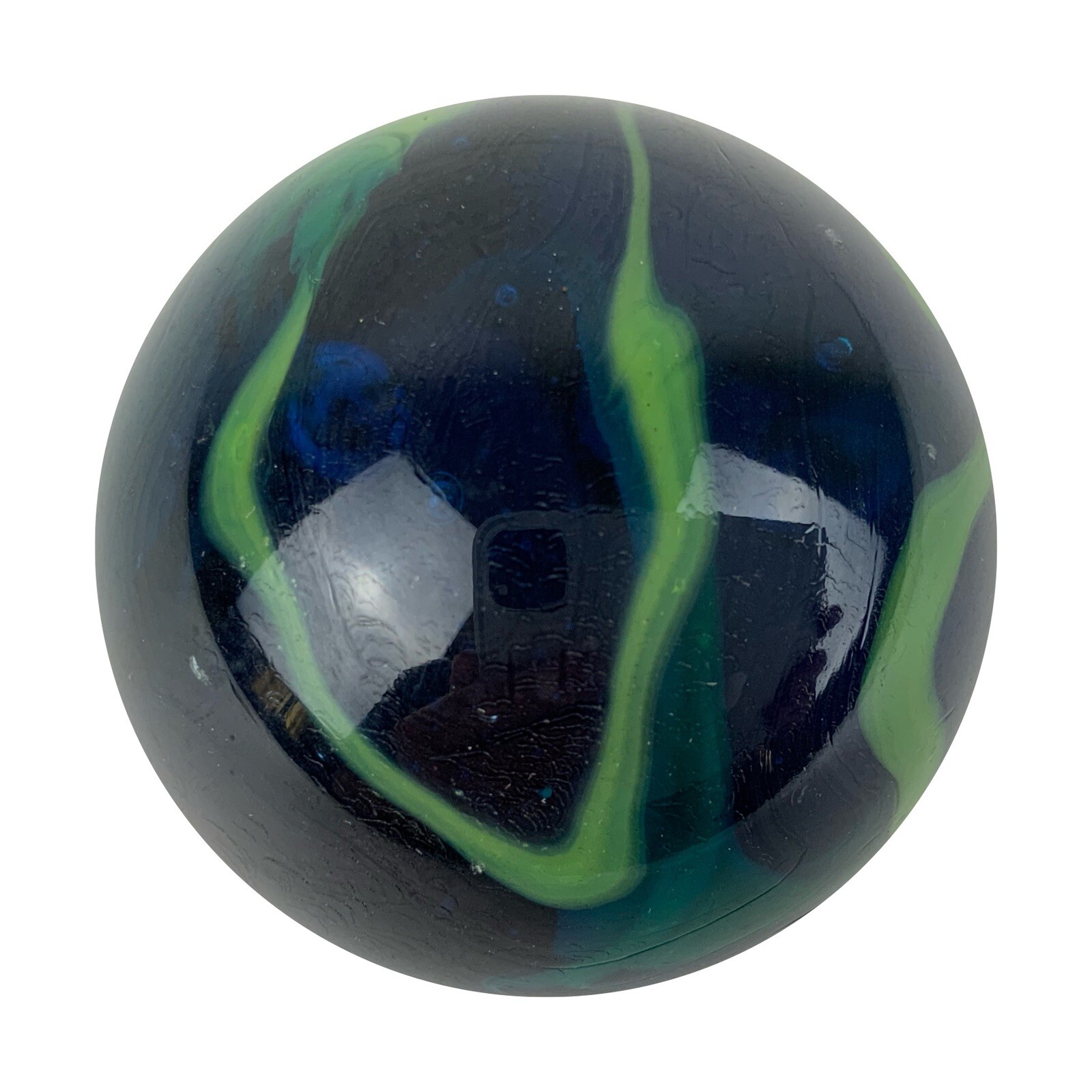 TOE BREAKER 50mm (2") SEA TURTLE clear Blue/Green Marbles glass ball HUGE Swirl