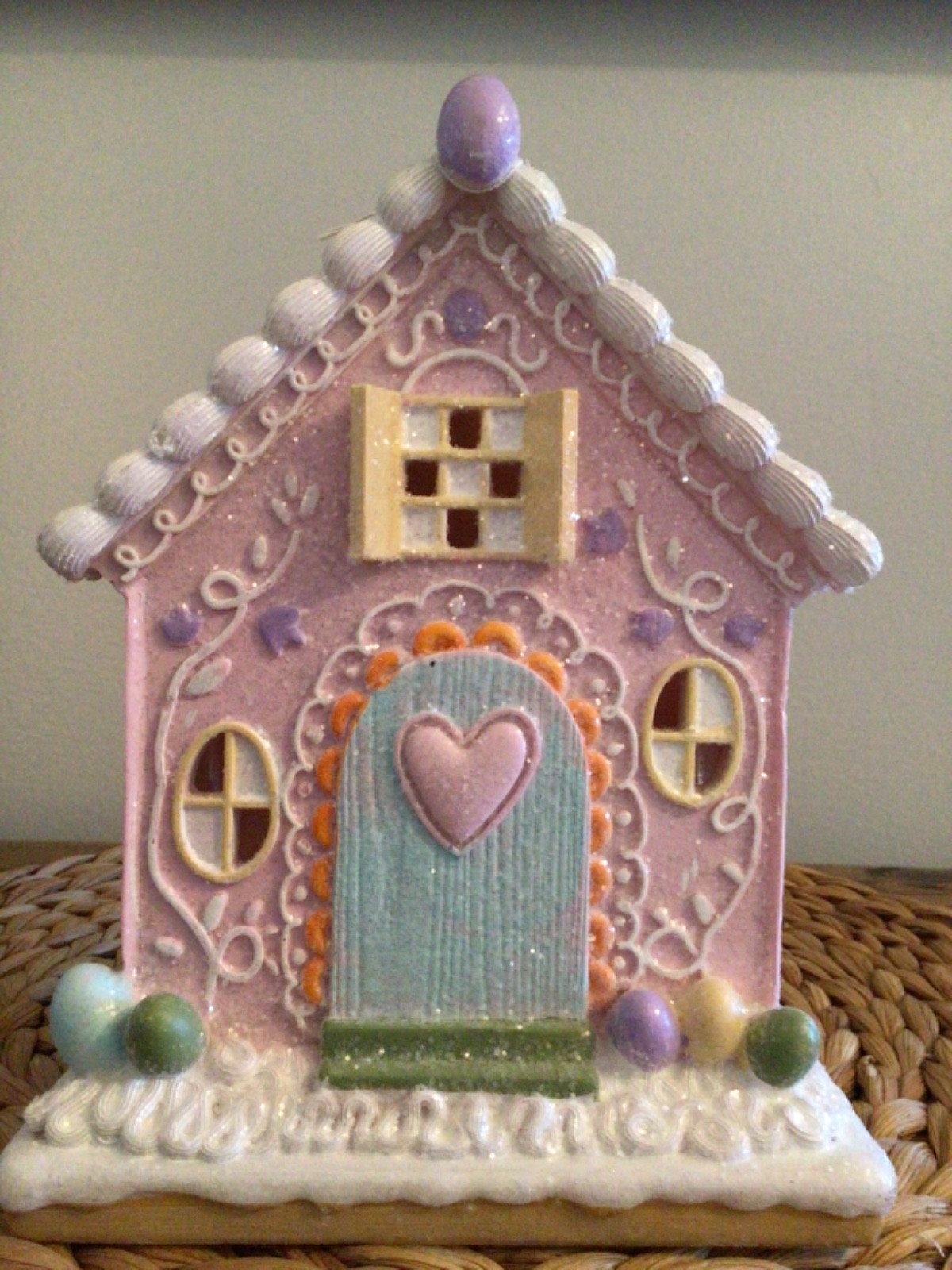 Easter LED Gingerbread House with Eggs