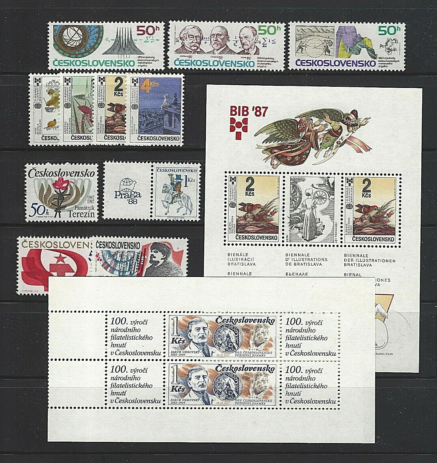 CZECHOSLOVAKIA Sc#2642/2683a, 1987 Collection: 24 Stamps & 5 Sheets Mint NH w/OG