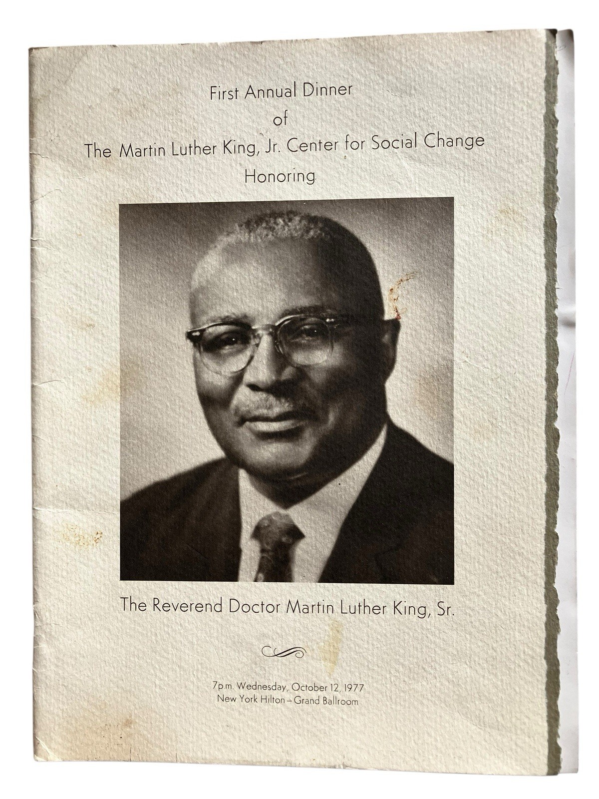Vtg Martin Luther King Jr Center For Social Change First Annual Dinner Program