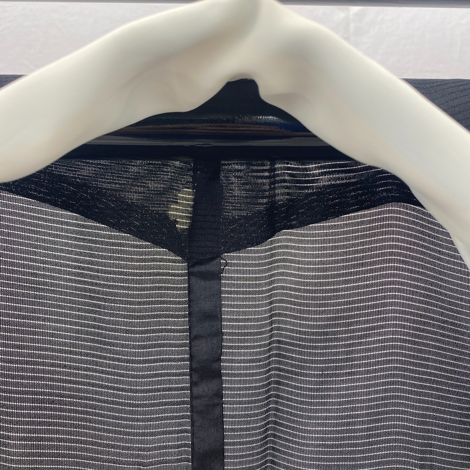 Japanese Vintage Kimono Polyester Black No Lining Family crest Length 61 in