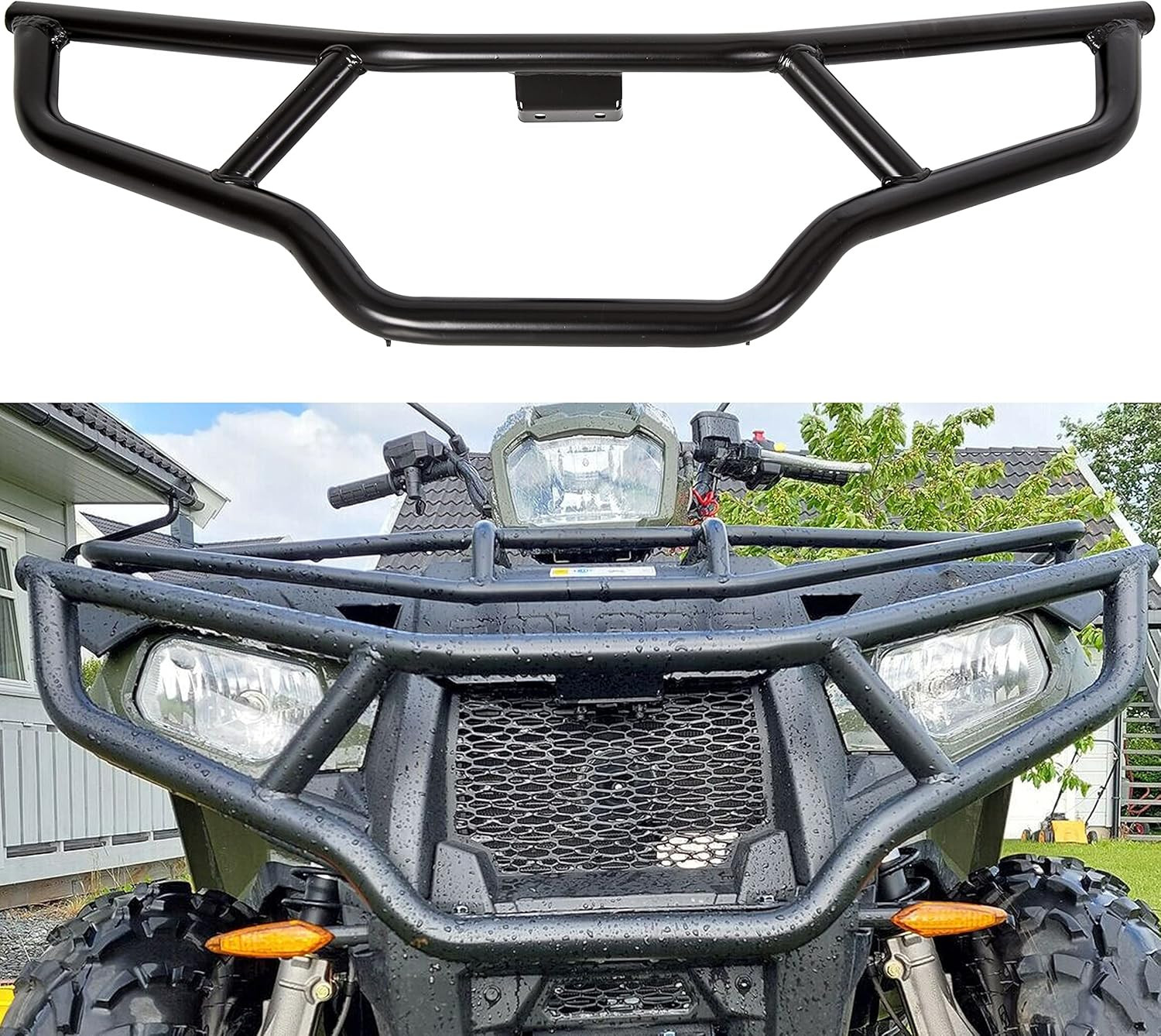 ECOTRIC Front & Rear Brush Guard Bumper 2Pcs Compatible with 2014-2024 Polaris S