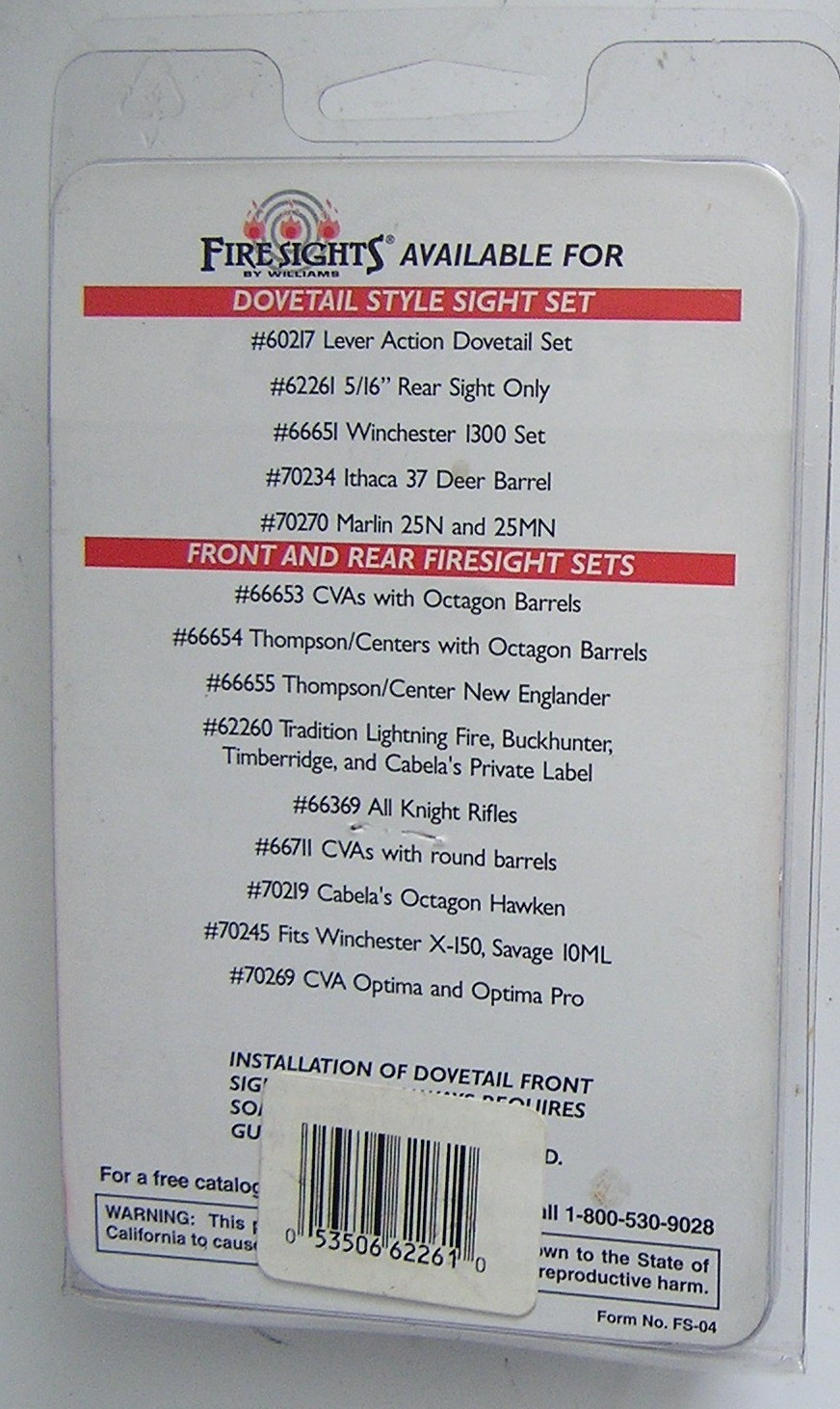 Williams Fire Sights Set Fiber Optic Green Rear/Red Front Remington #56530