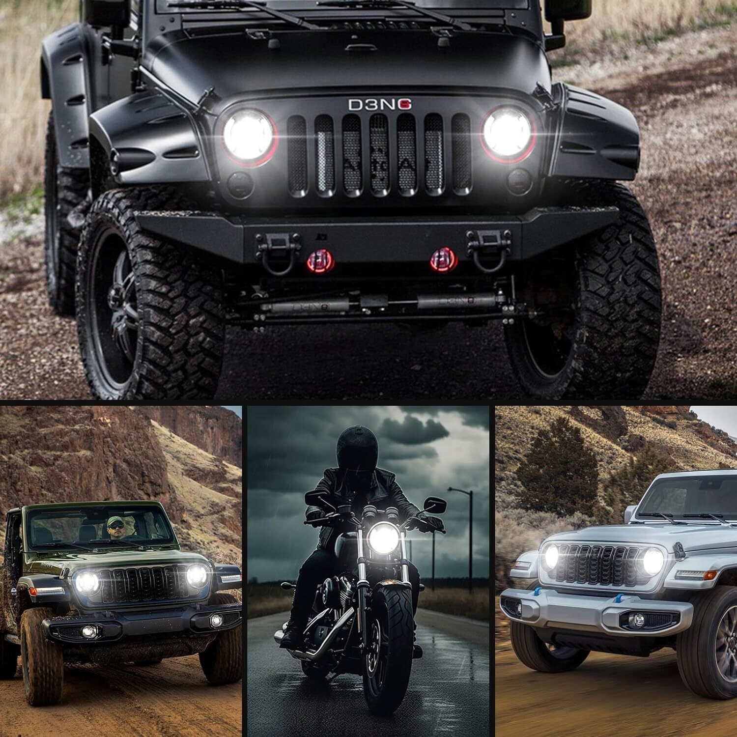 For Honda Shadow VT VT1100 VT750 VT600 VF750 7inch LED Headlight Turn Lights DRL