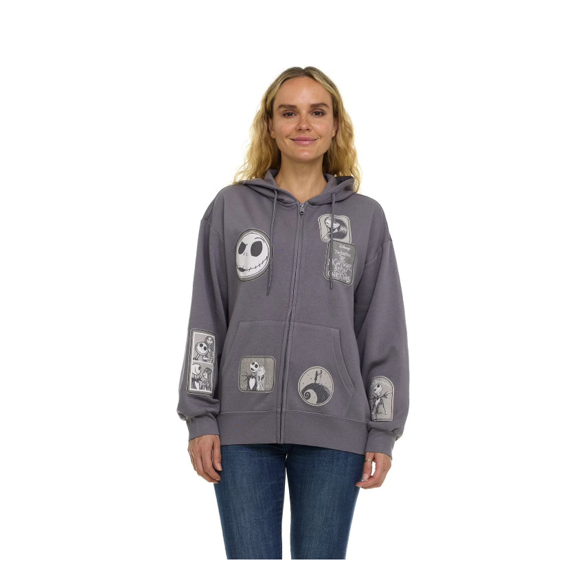 Disney NWT Nightmare Before Christmas Multi-patch Full Zip Women's Hoodie, XL