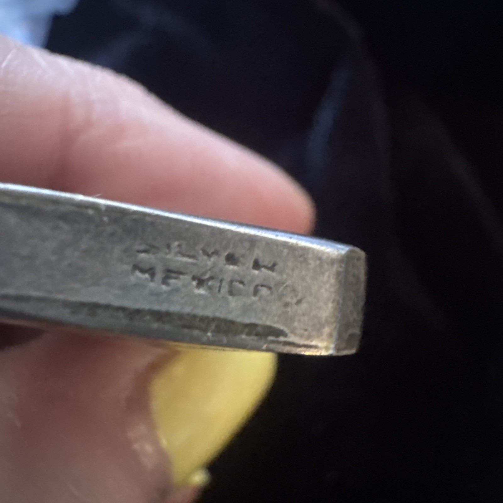 Vintage Mexican Sterling Silver Perfume Bottle Snuff Turquoise Top 1.5”