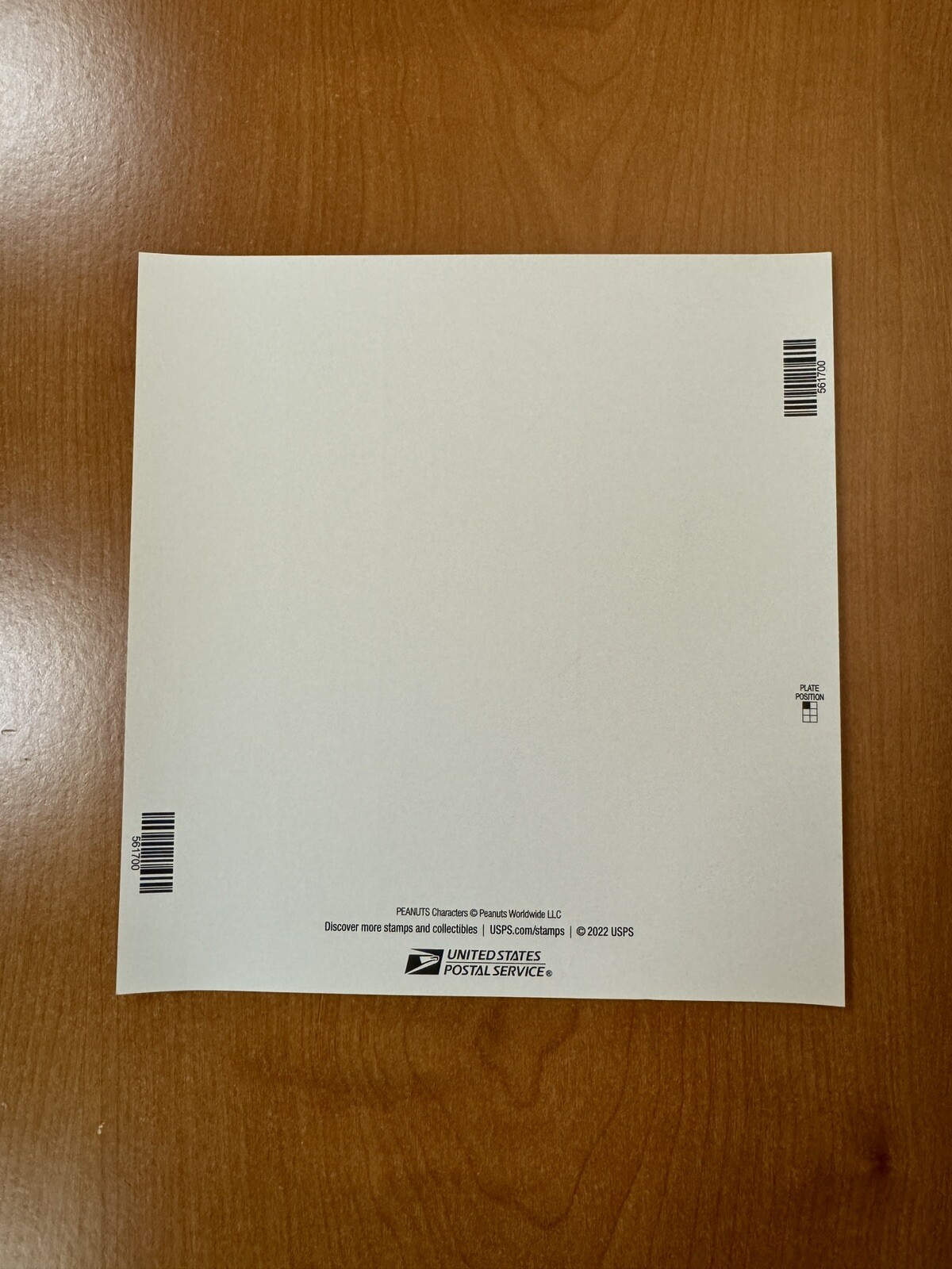 USPS Charles Schulz “Peanuts” Forever Stamps Pane Of 20 Unused Charlie Brown MNH