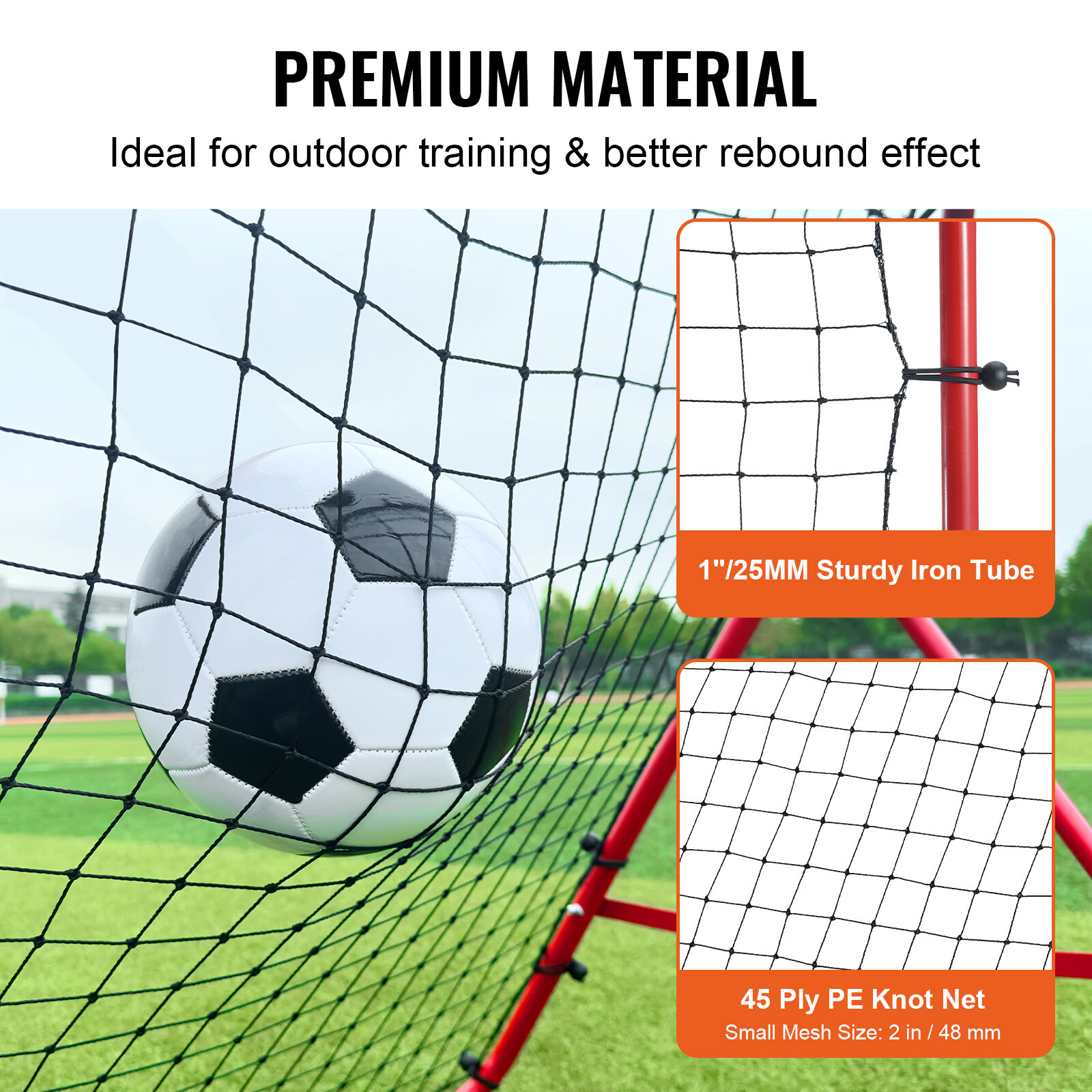 VEVOR 39"x39"Soccer Rebounder Net Kick-Back Portable Football Training Gifts