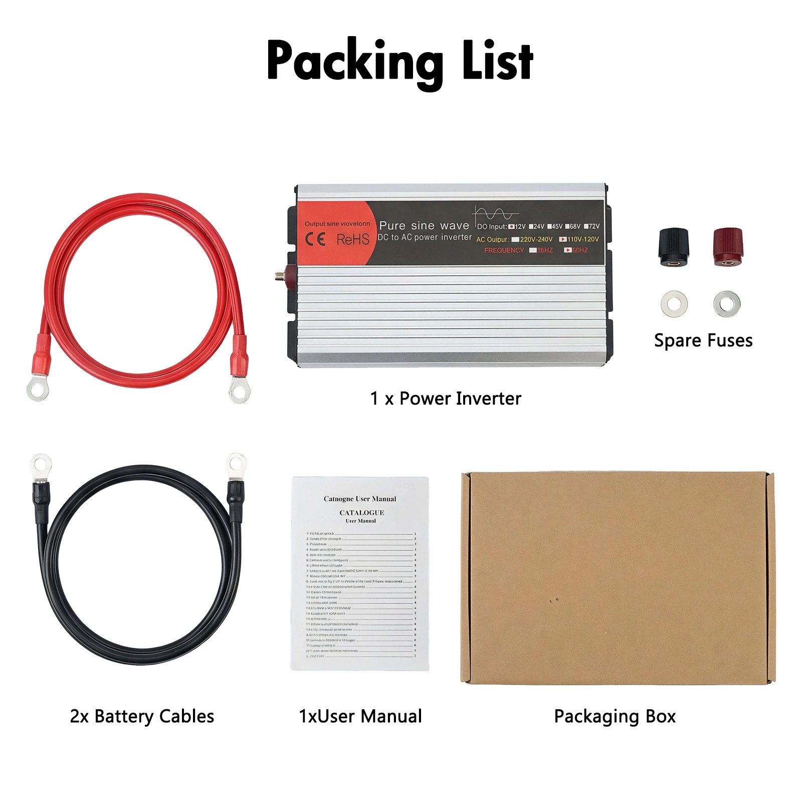 16000W Car Power Inverter 12V DC to 110V AC Pure Sine Wave Converter Transformer