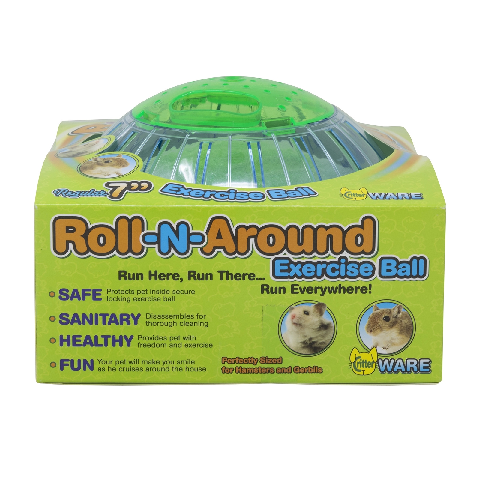 Ware Manufacturing Roll-N-Around Small Animal Exercise Ball, Assorted Colors, 7"