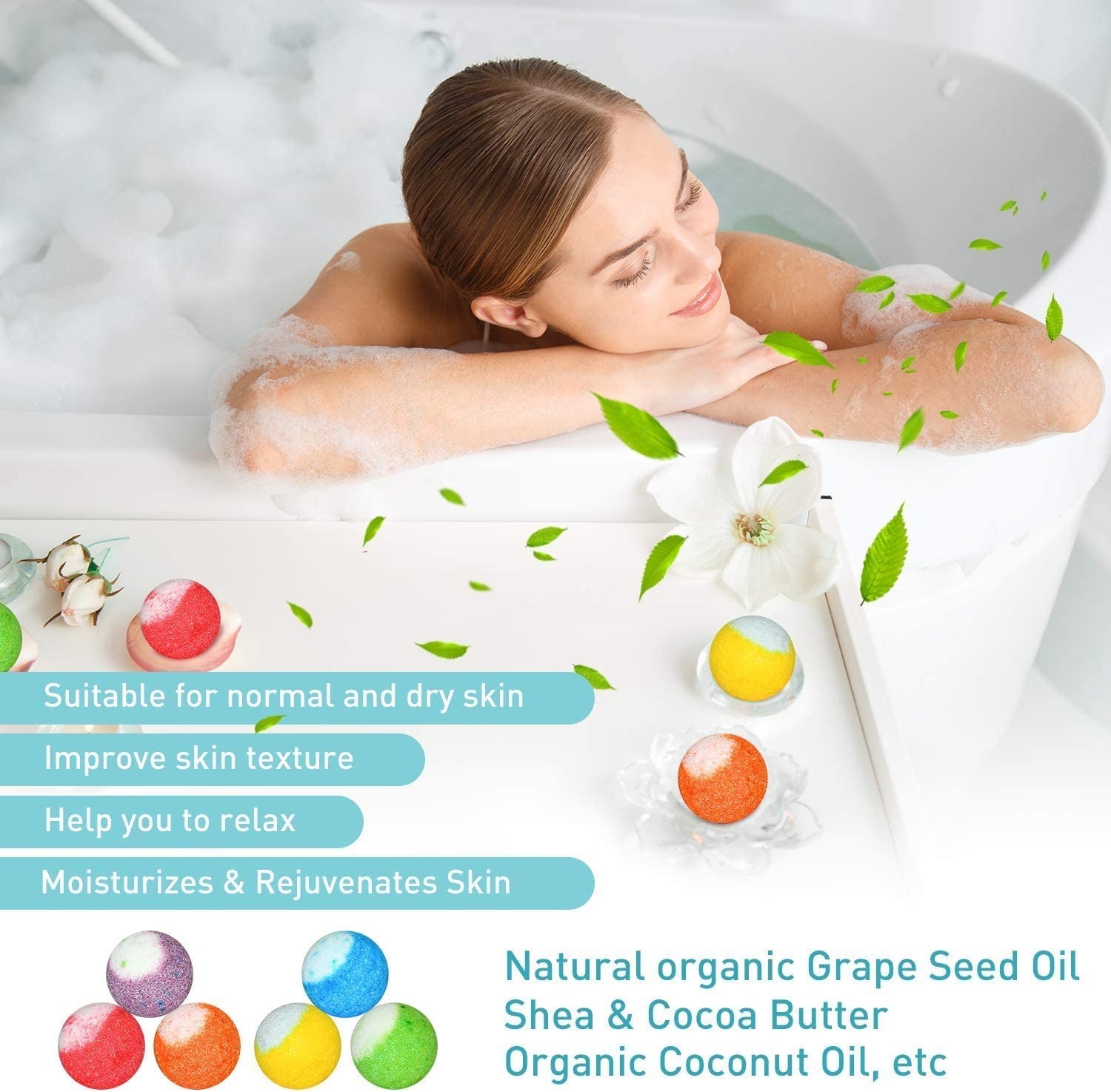 Bombas de baño orgánicas naturales para niños mujeres y hombres Día de la Madre