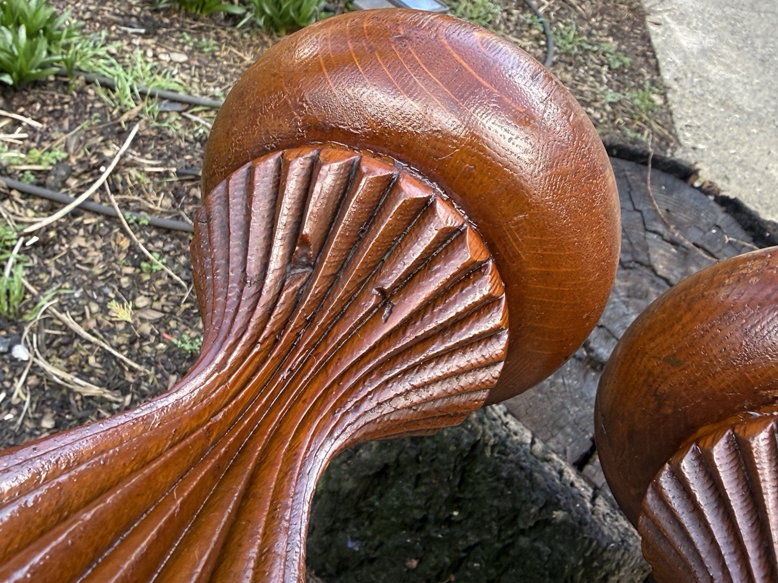 5x Exquisite Antique Wood Fluted Turned Carved Table Legs Victorian Vintage