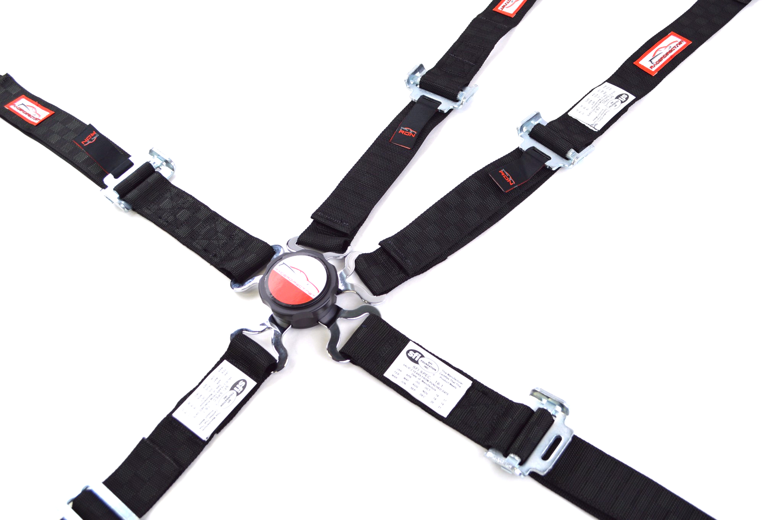 YOUTH RACING HARNESS 5 PT 2" SFI 16.1 PULL DOWN UNIVERSAL CAM LOCK BLACK CHECKER