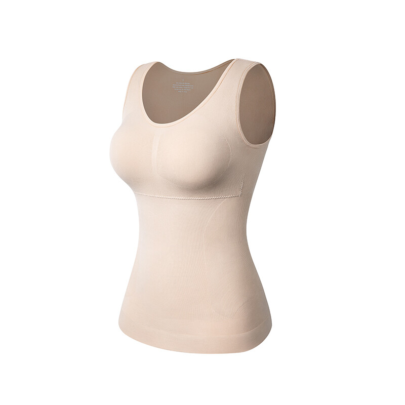 Shapewear Camisoles with Built in Bra Tummy Control Body Shaper Padded Tank Tops
