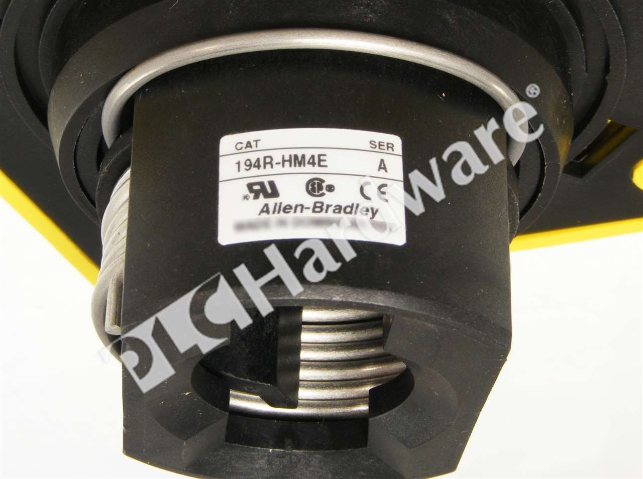 Surplus Open Allen Bradley 194R-HM4E /A 194R Red/Yellow IP66 Operating Handle