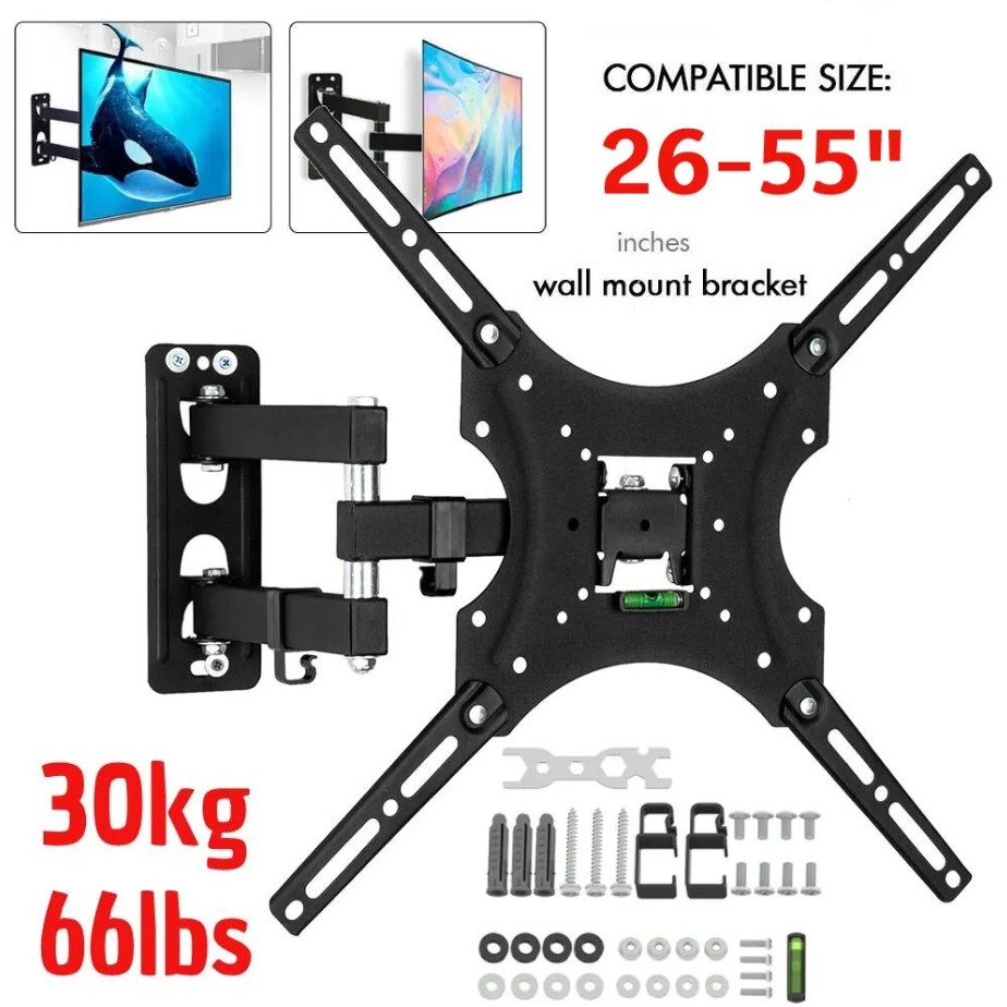 FULL MOTION LCD LED TV WALL MOUNT BRACKET SWIVEL TILT 26 32 36 37 40 42 46 50 55