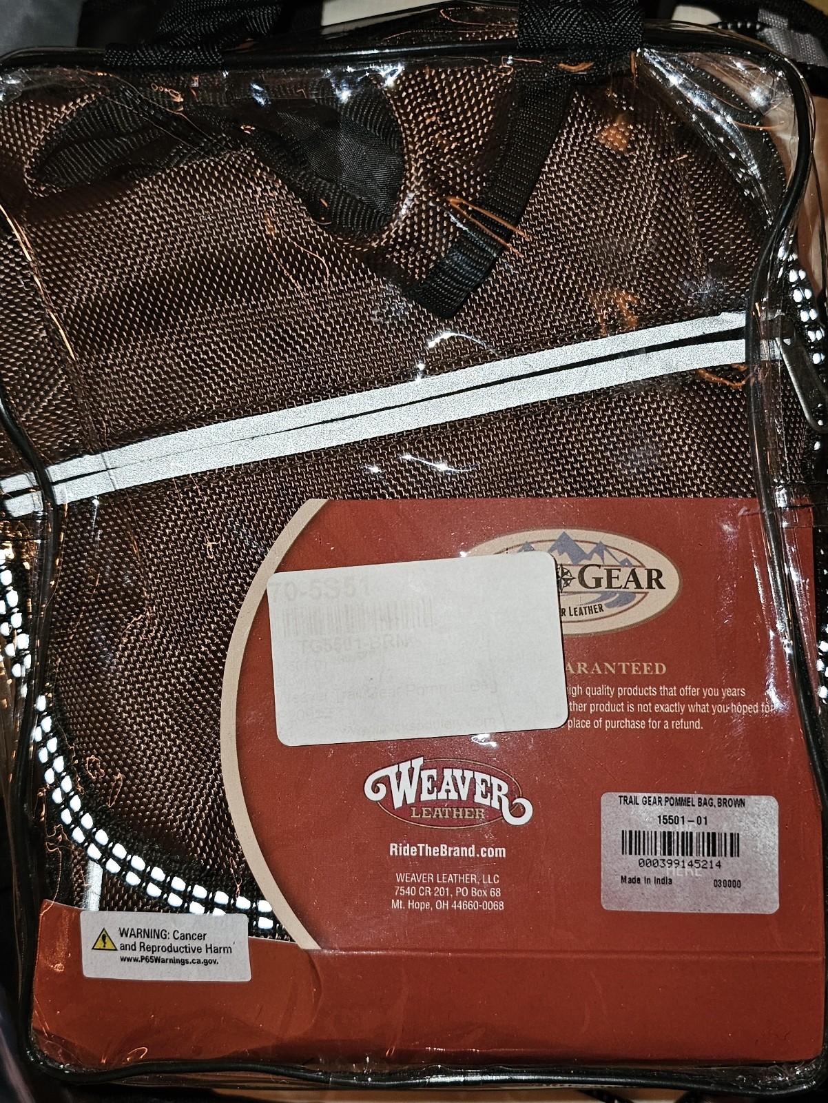 Weaver Leather Nylon Trail Gear Pommel Bag, 15501-01, Brown