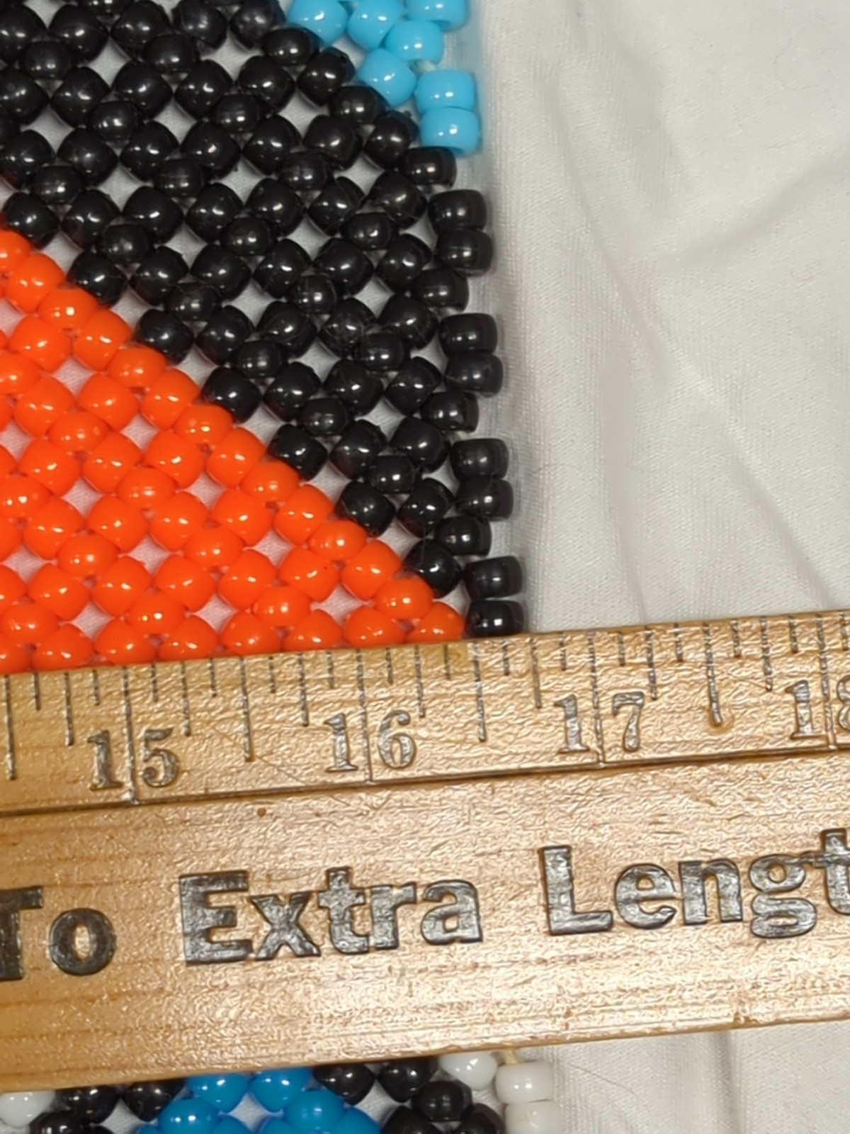 Bead Work Table Runner Wall Hanging Tasseled Boho Ethnic Native ? Vtg 16.5x46"