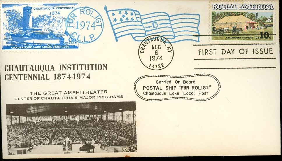 Rural America 1974 Chautauqua Institution Centennial FDC-