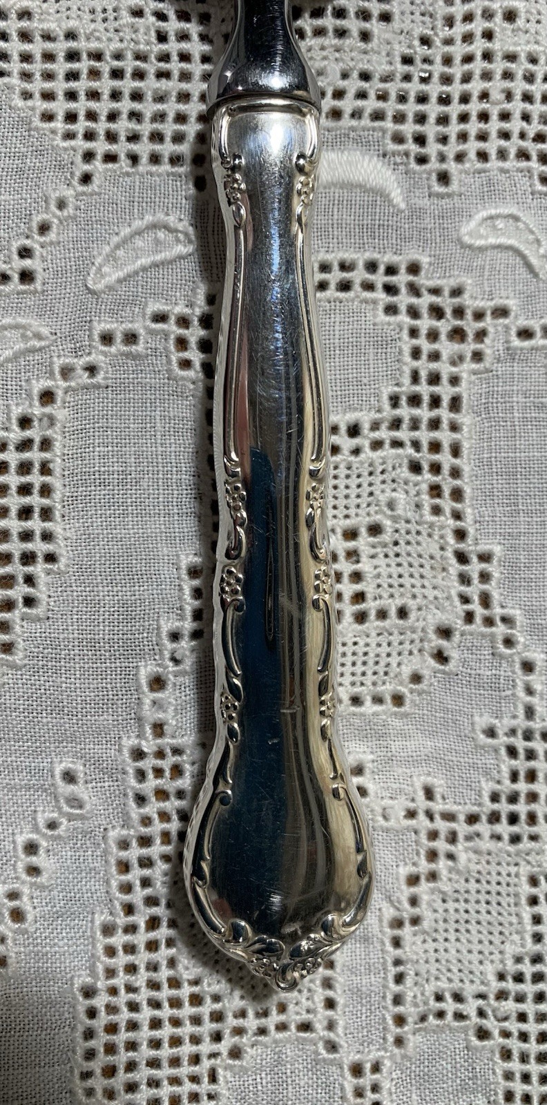 vintage Lunt MIGNONETTE sterling handle stainless steel blade CHEESE KNIFE 7-1/8