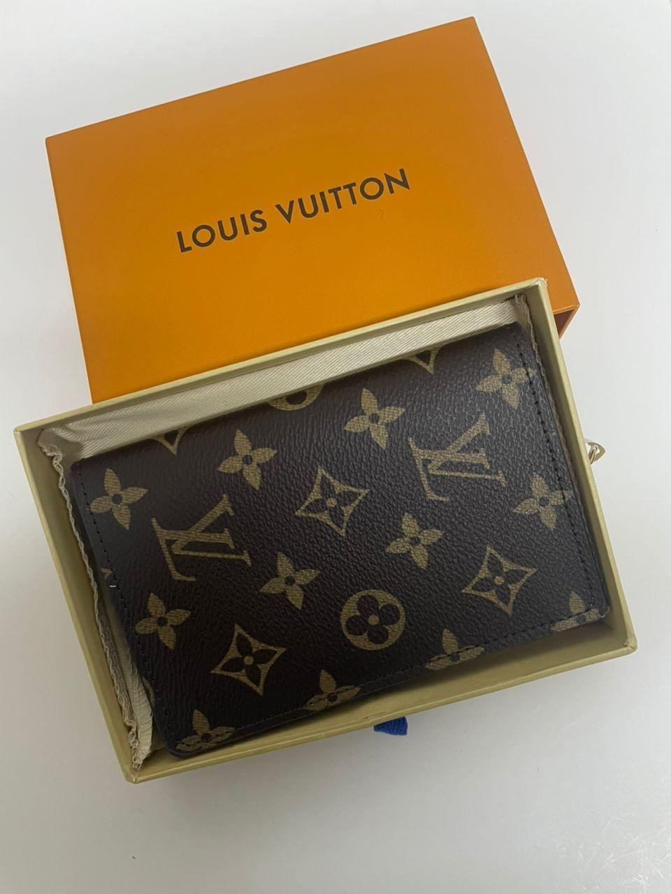 LV Louis Vuitton Pocket Organizer Monogram Eclipse Brown