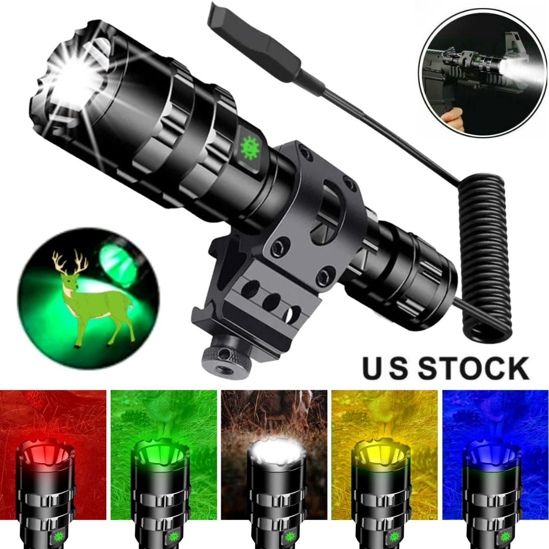 Linterna LED RecargableTactica Militar de Alta Potencia Para Armas Rifles 2 en 1