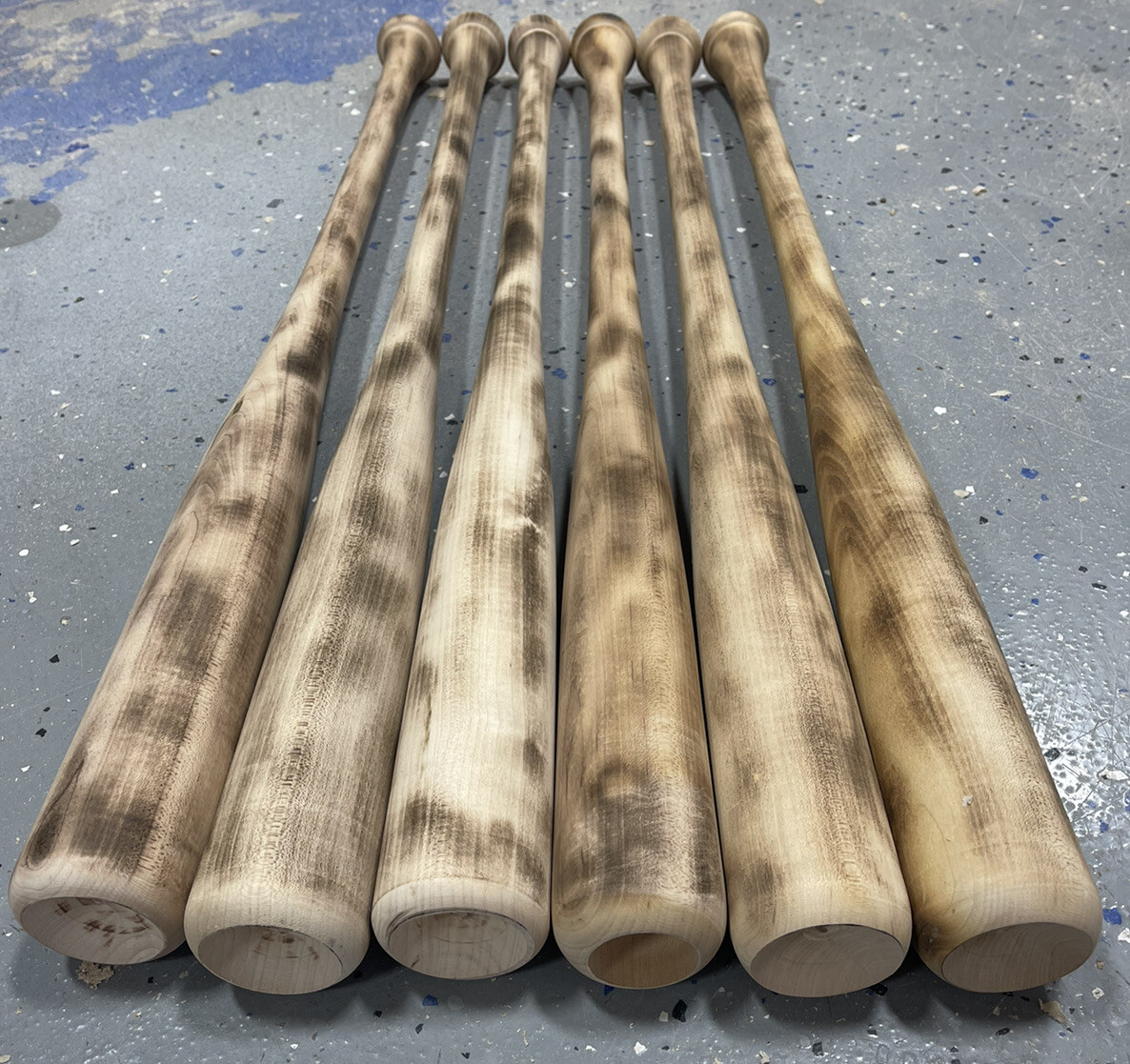 6-GAME READY-CUPPED-Flamed Wood Baseball Bats (FREE SHIPPING!