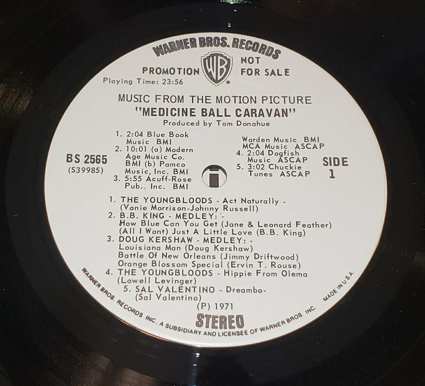 MEDICINE BALL CARAVAN RARE 1971 WHITE LABEL PROMO VINYL MINT-/MINT- ALICE COOPER