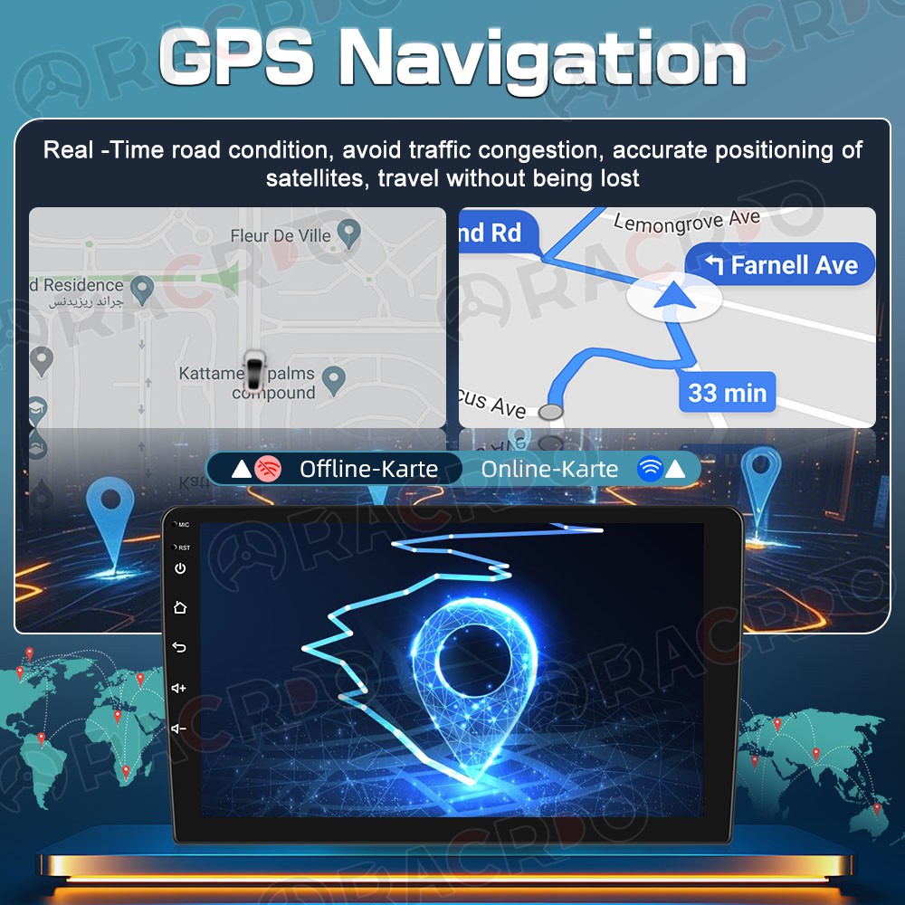 64G For Toyota Corolla 2003-2008 Car Stereo Radio Carplay Android15 GPS WIFI SWC