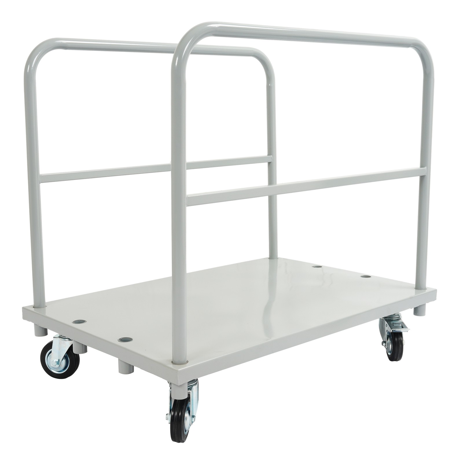 2-in-1 Platform Truck Cart Steel Panel Flatbed Dolly Cart 2000lbs with 4 Casters