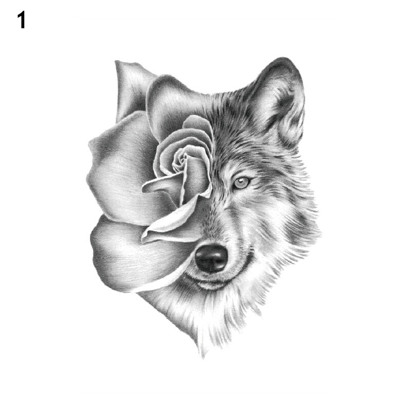 Women Men Lion Transfer Tattoo Tiger Animals Fake Sticker Temporary Tattoo Wol↔