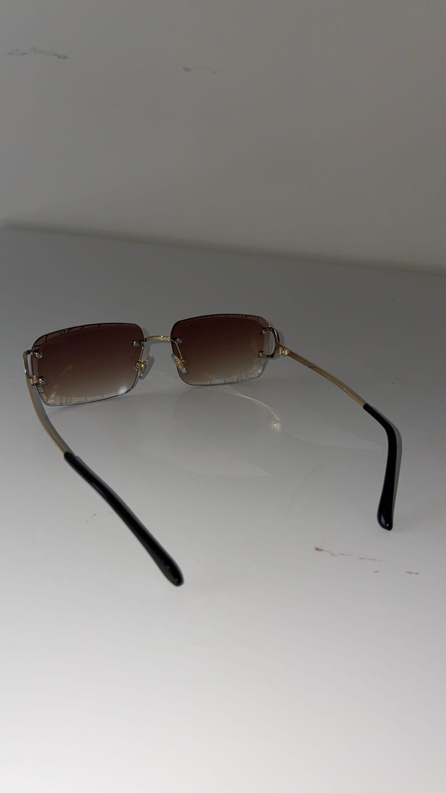 Cartier Big C Diamond Cut Brown Frameless Lens