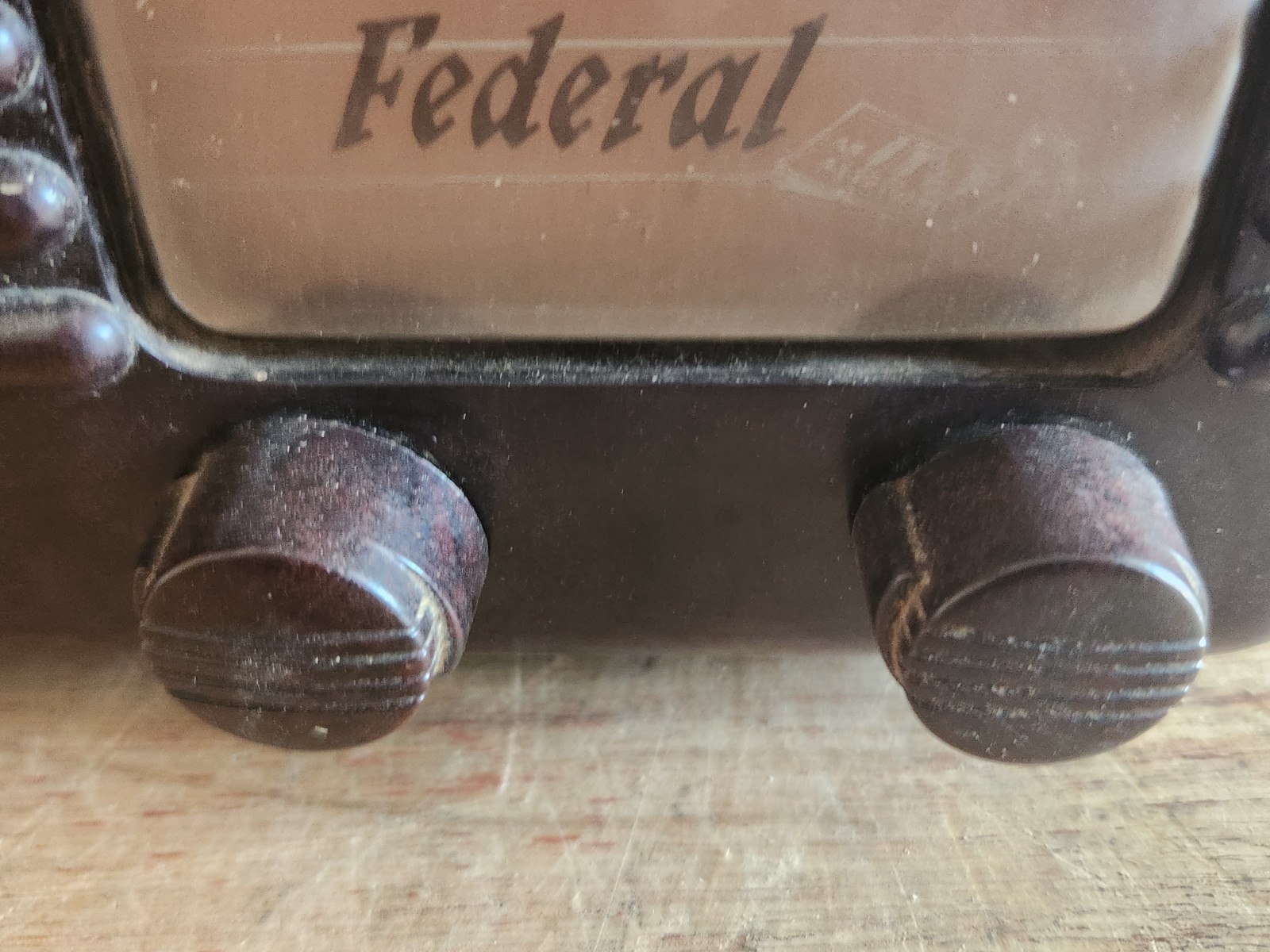 Federal Telephone + Radio Co. 1040TB 1947 Tube Radio Not Working Parts Brown Vtg