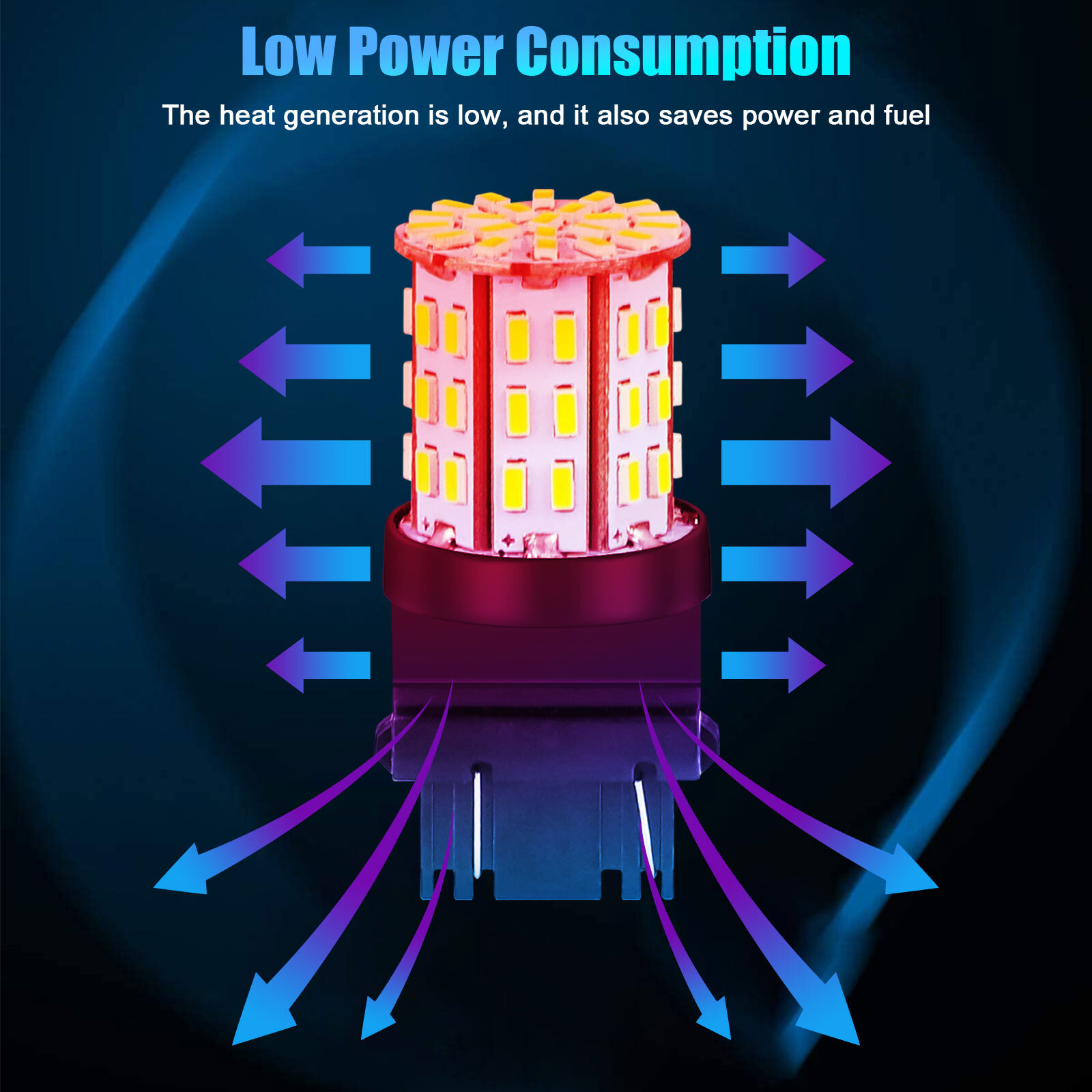 4X 3157 64SMD LED Reverse Tail Brake Stop Turn Signal DRL Light Bulb 6000K White