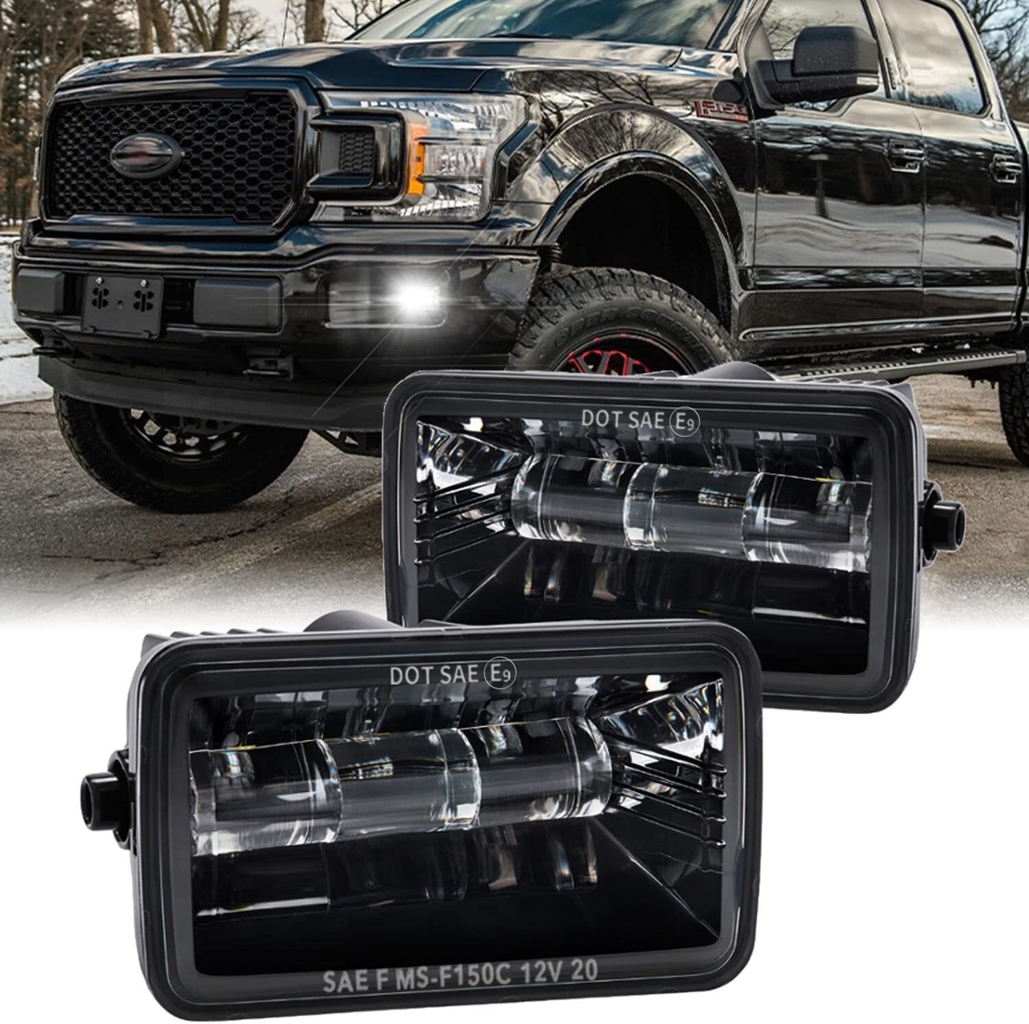 LED Driving Fog Lights Lamps Assembly for 2015-2020 Ford F150 2017-18 Super Duty
