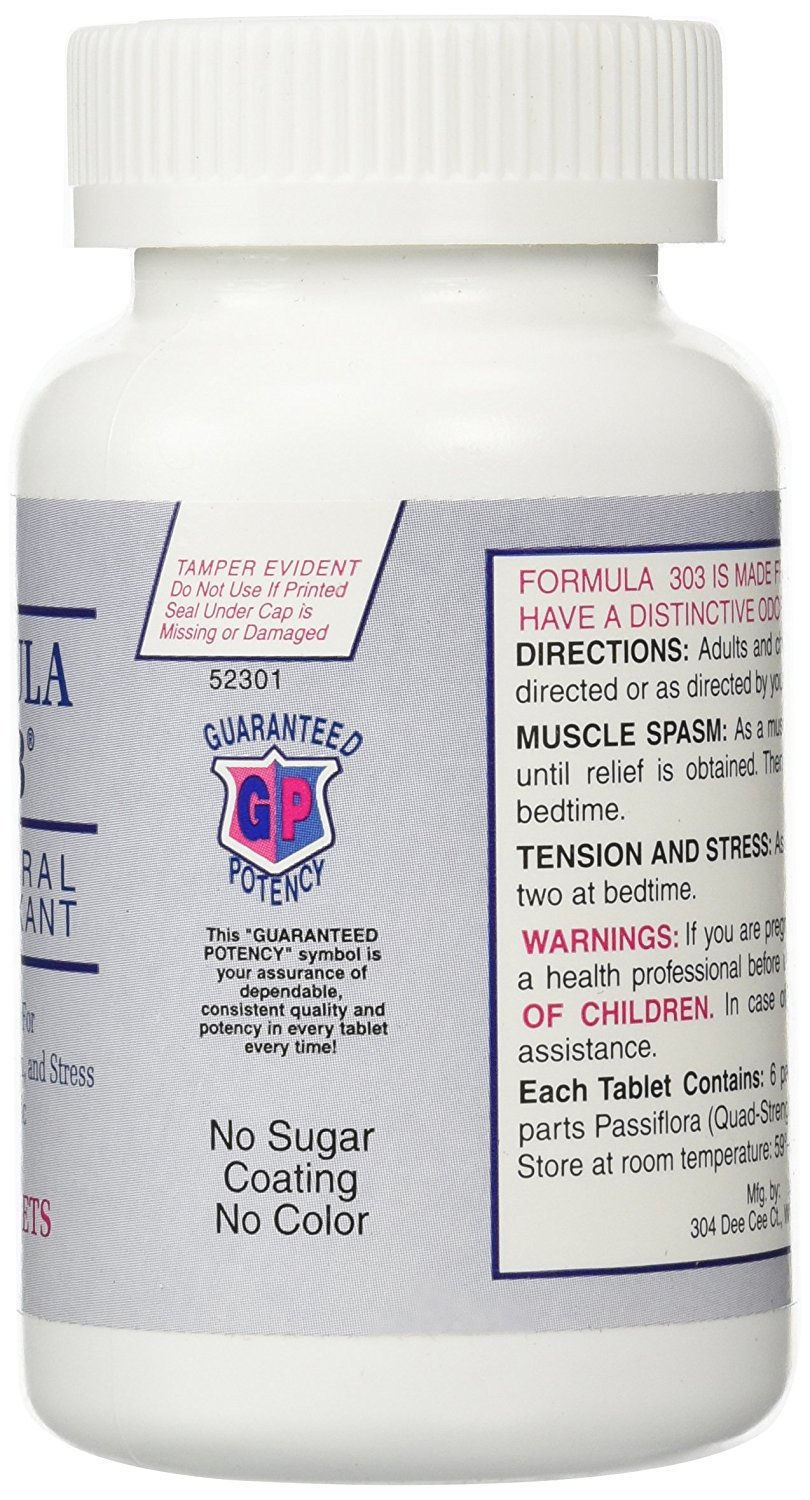 Formula 303 Maximum Strength Natural Muscle Relaxant for Spasms and Cramps