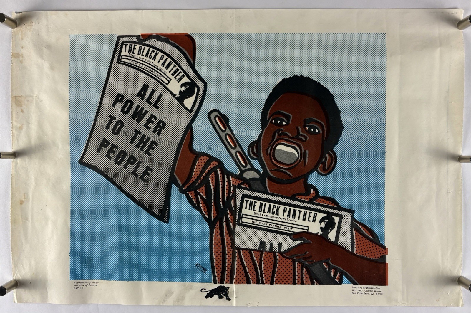 BLACK PANTHER PARTY Orig Poster 1969 BPP Emory Douglas ALL POWER TO THE PEOPLE