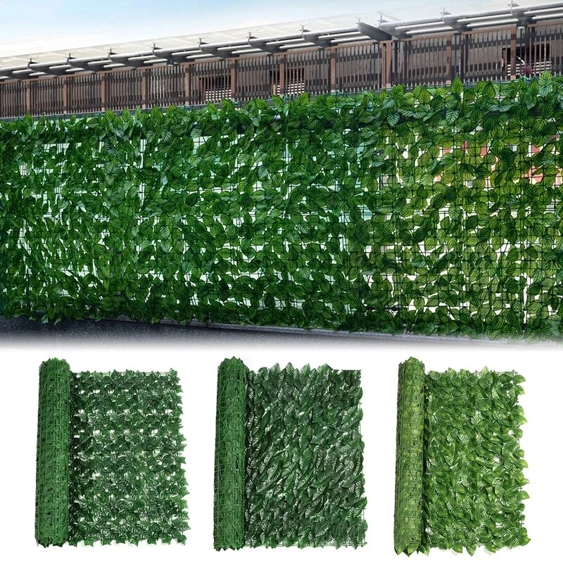 Artificial Faux Ivy Leaf Privacy Fence Screen Decor Panels Outdoor Balcony Hedge