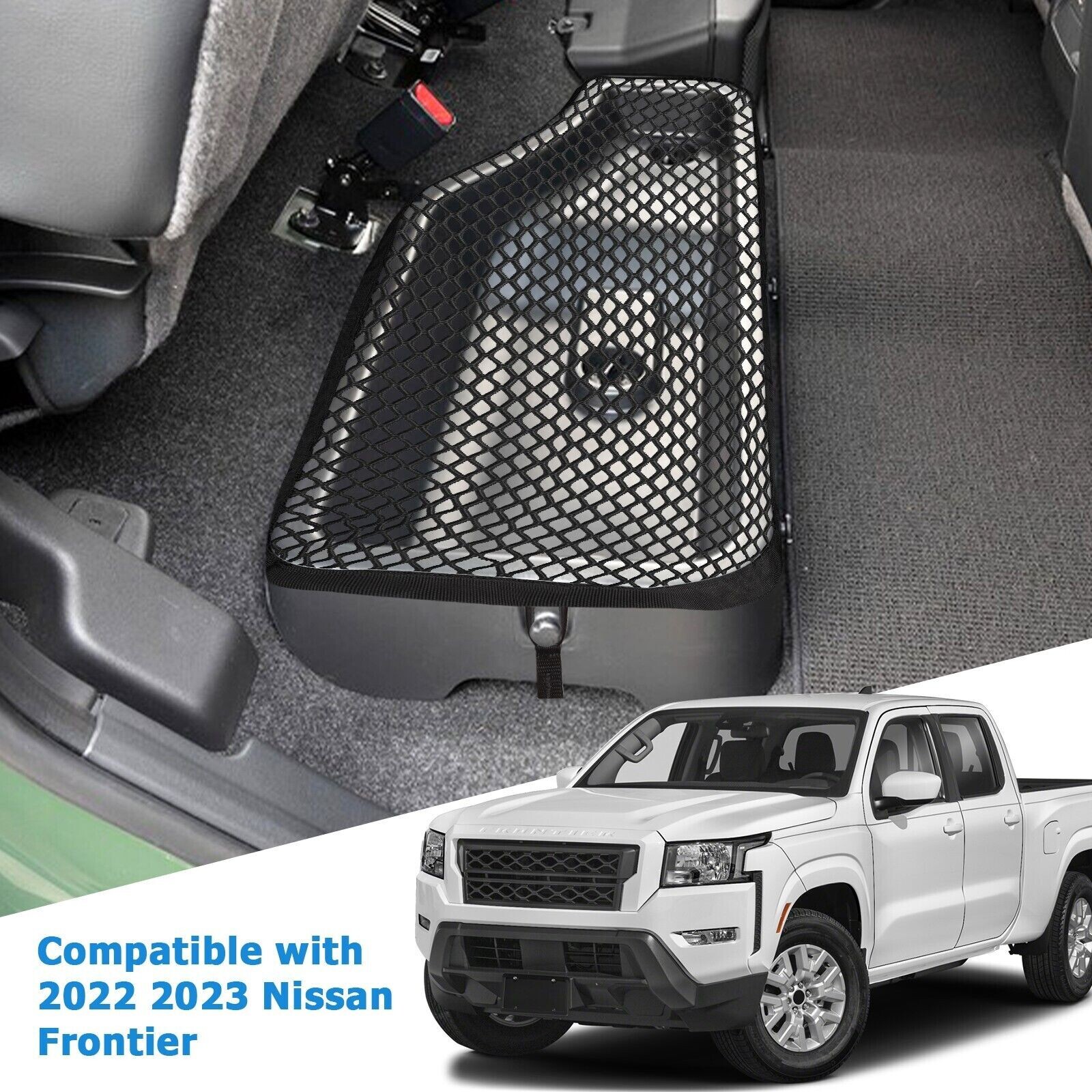 MARCHFA Rear Underseat Storage Mesh Net for Nissan Frontier 2022 2023 Accessory
