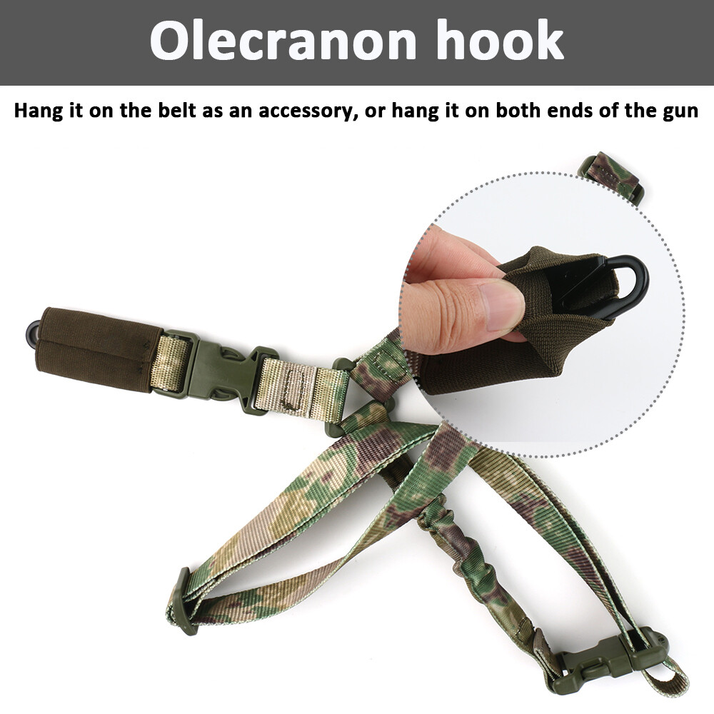 Single Point Gun Rifle Sling Bungee Strap w/ M-LOK Quick Release QD Sling Swivel