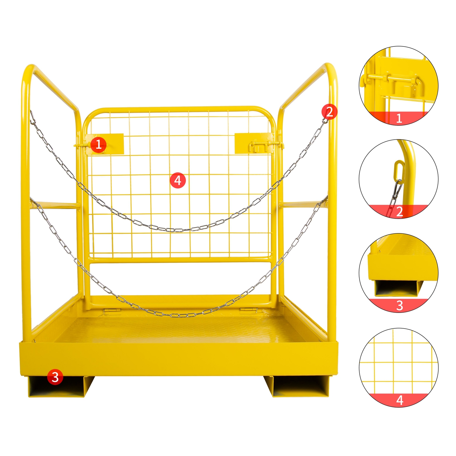 Forklift Safety Cage Work Platform 36 x 36 inch Construction Lift Basket 1100lbs